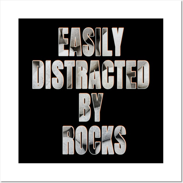 Easily distracted by rocks Wall Art by TeeText